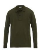 Matchesfashion.com Margaret Howell - Long Sleeved Wool Jersey Polo Shirt - Mens - Khaki