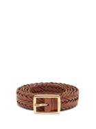 Matchesfashion.com Fendi - Plaited Leather Belt - Mens - Brown