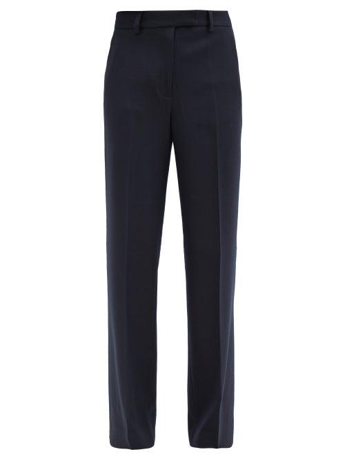 Matchesfashion.com Cefinn - Terrence Twill Wide-leg Trousers - Womens - Navy