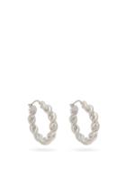 Matchesfashion.com Jw Anderson - Twisted Hoop Earrings - Womens - Silver