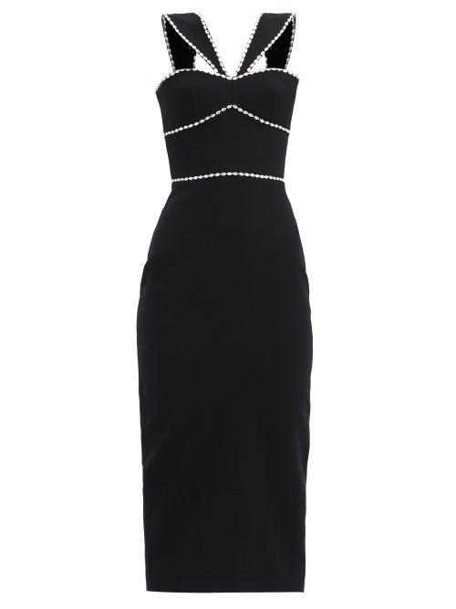 Matchesfashion.com Rasario - Crystal-embellished Crepe Midi Dress - Womens - Black