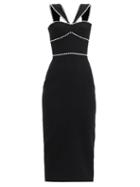 Matchesfashion.com Rasario - Crystal-embellished Crepe Midi Dress - Womens - Black