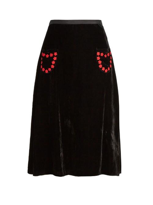 Jupe By Jackie Almonaster Velvet A-line Skirt