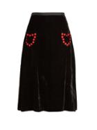 Jupe By Jackie Almonaster Velvet A-line Skirt