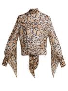 Petar Petrov Erna Leopard-print Silk-chiffon Blouse