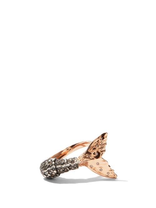 Matchesfashion.com Bibi Van Der Velden - Mermaid Tail Diamond, 18kt Rose-gold & Silver Ring - Womens - Rose Gold