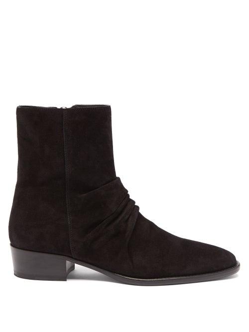 Matchesfashion.com Amiri - Stack Suede Boots - Mens - Black