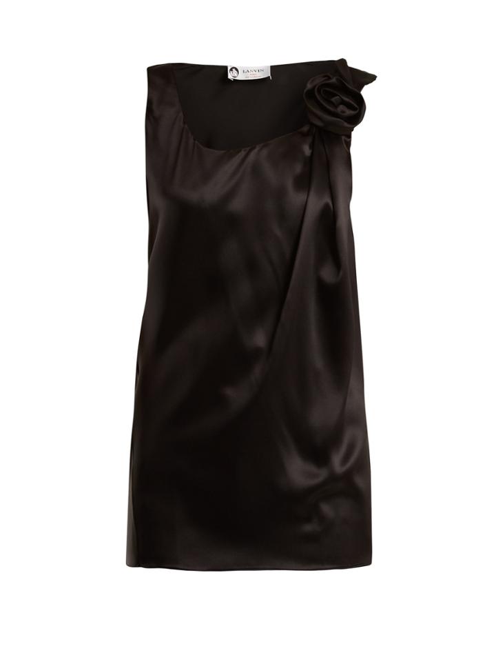 Lanvin Floral-embellished Silk Top