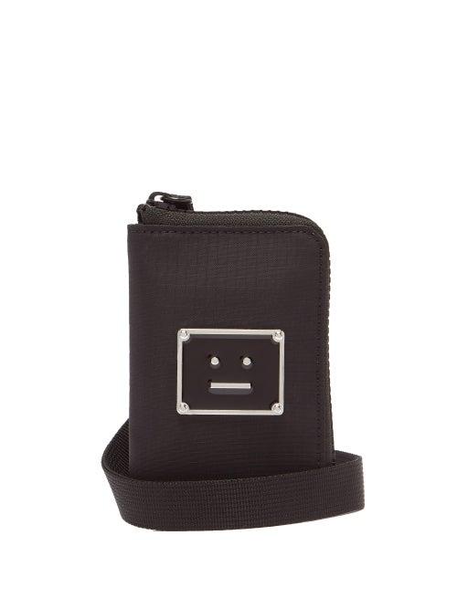 Matchesfashion.com Acne Studios - Face-plaque Ripstop Zip-around Wallet - Mens - Black