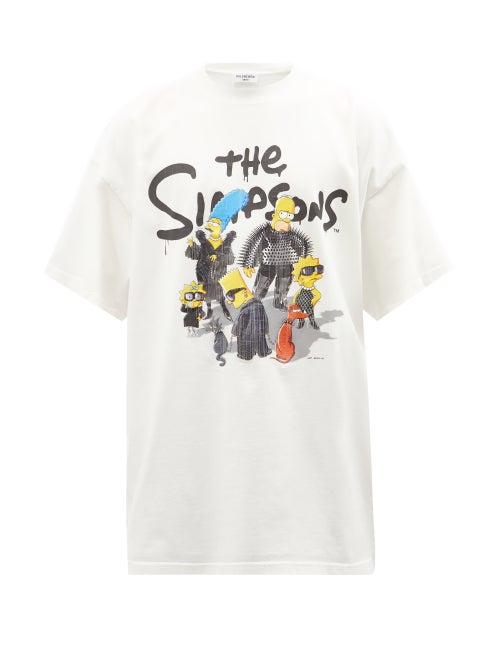 Balenciaga - X The Simpson Printed Cotton-jersey T-shirt - Mens - White
