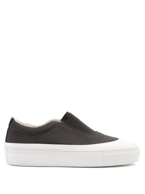 Matchesfashion.com Primury - Basal Galoshe Slip On Canvas Trainers - Mens - Black Multi