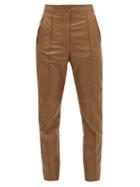 Matchesfashion.com Petar Petrov - Hogan Slim-fit Leather Trousers - Womens - Brown