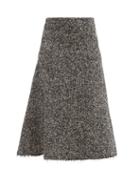 Matchesfashion.com Joseph - Sibyl Wool-blend Boucl Midi Skirt - Womens - Black White