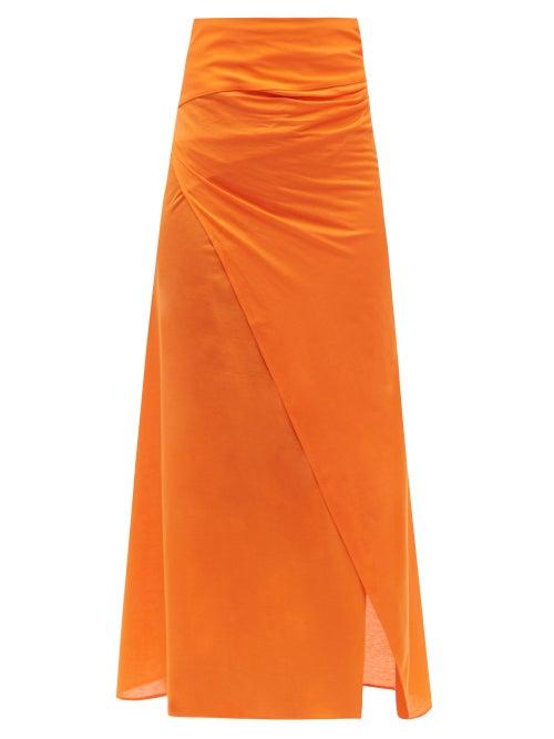 Eres - Pplum Cotton-jersey Sarong - Womens - Orange