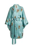 Matchesfashion.com Chufy - Komodin Silk Kimono Jacket - Womens - Blue Multi