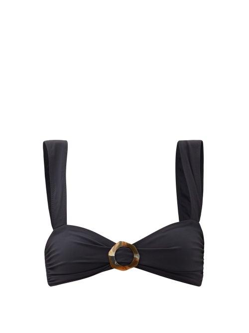 Matchesfashion.com Fisch - Papillon Gathered-ring Bikini Top - Womens - Black