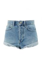 Matchesfashion.com Raey - Rivet Cut-off Denim Shorts - Womens - Light Blue