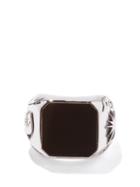 Alexander Mcqueen - Logo-engraved Metal And Glass Ring - Mens - Silver