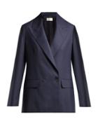 Matchesfashion.com The Row - Presner Double Breasted Wool Blazer - Womens - Navy
