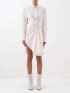 Isabel Marant Toile - Seen Striped Asymmetric Cotton Shirt Dress - Womens - Yellow Pink