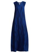 Matchesfashion.com Issey Miyake - Diamond Pleated Flared Dress - Womens - Blue