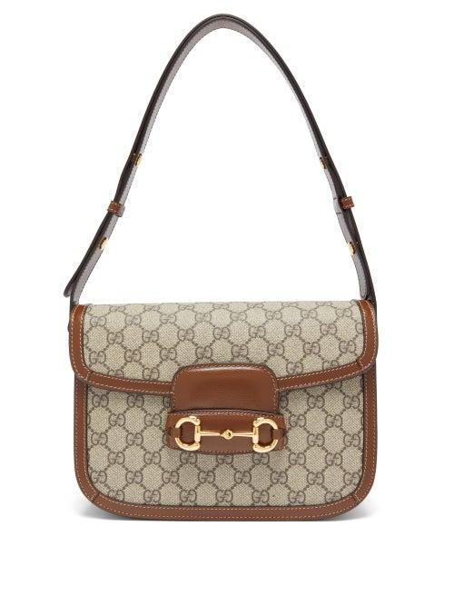 Matchesfashion.com Gucci - 1955 Horsebit Gg Supreme Cross-body Bag - Womens - Brown Multi