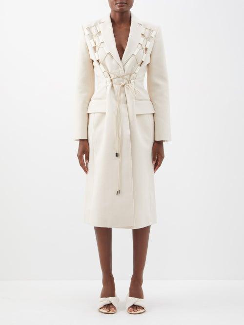 Jacquemus - Lace-up Virgin Wool Coat - Womens - Ivory
