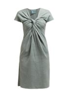 Matchesfashion.com Loup Charmant - Gilgo Knotted Cotton Gauze Mini Dress - Womens - Green