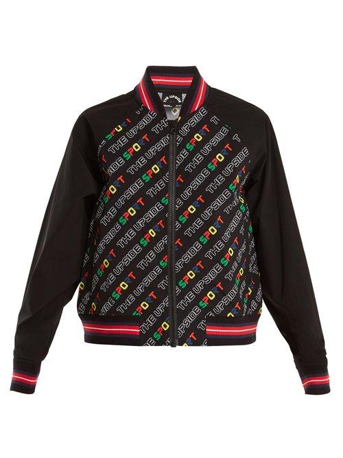 Matchesfashion.com The Upside - Sport Logo Print Bomber Jacket - Womens - Black Multi