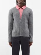 Stefan Cooke - Collar-layered Cutout Wool Cardigan - Mens - Pink Grey