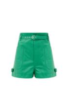 Matchesfashion.com Isabel Marant - Xike Belted Leather Shorts - Womens - Green