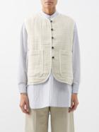 Cawley Studio - Imagen Waffle-cotton Gilet - Womens - Ecru