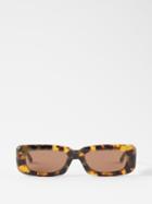 The Attico Eyewear - X Linda Farrow Mini Marfa Rectangular Sunglasses - Womens - Brown Multi