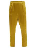 Matchesfashion.com Ann Demeulemeester - Cropped Hammered Satin Trousers - Womens - Yellow