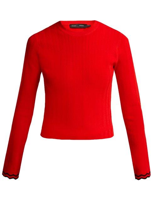 Matchesfashion.com Proenza Schouler - Zigzag Stretch Crepe Top - Womens - Red