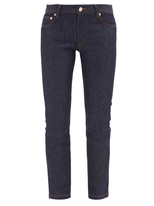 A.p.c. - Etroit Court Low-rise Raw-denim Jeans - Womens - Navy
