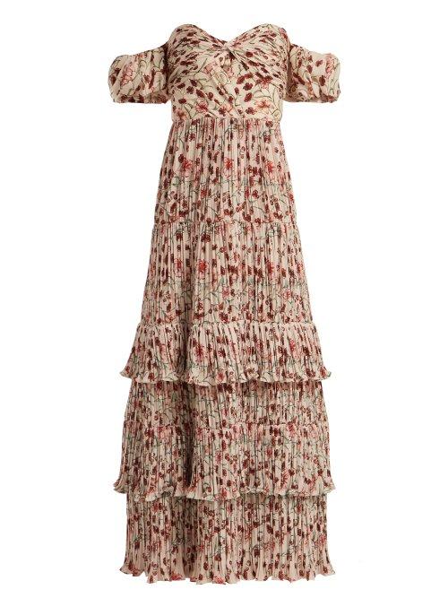 Matchesfashion.com Johanna Ortiz - The Lady Of Shallot Floral Print Dress - Womens - Cream Multi