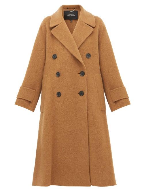 Matchesfashion.com Marc Jacobs - Double Breasted Alpaca Blend Trapeze Coat - Womens - Camel