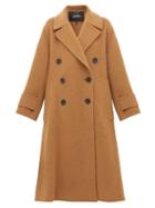 Matchesfashion.com Marc Jacobs - Double Breasted Alpaca Blend Trapeze Coat - Womens - Camel