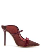 Matchesfashion.com Malone Souliers By Roy Luwolt - Marguerite Mesh Mules - Womens - Burgundy