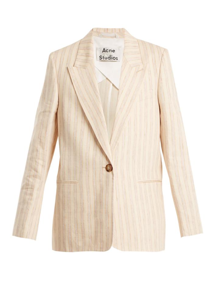 Acne Studios Kristha Striped Linen-blend Blazer