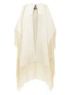 Matchesfashion.com Taller Marmo - Lee Fringed Crepe Cape - Womens - Ivory