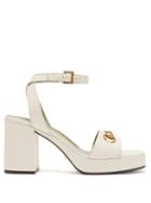Matchesfashion.com Gucci - Houdan Horsebit Leather Platform Sandals - Womens - White