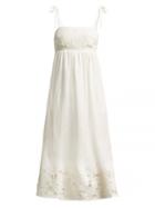 Matchesfashion.com Zimmermann - Juno Guipure Lace Linen Midi Dress - Womens - Cream