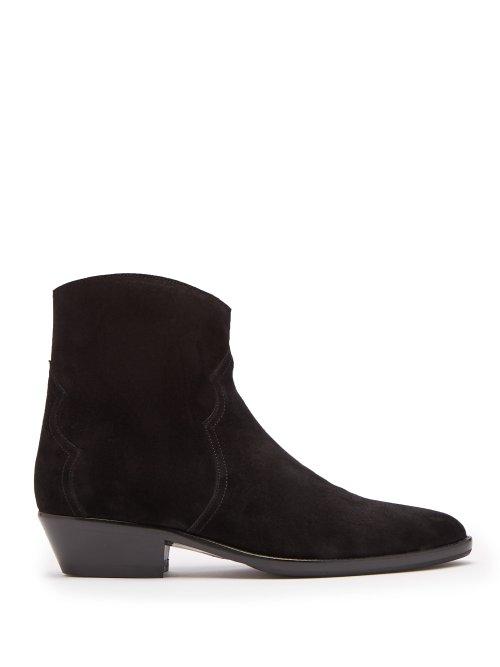 Matchesfashion.com Isabel Marant - Derfee Suede Ankle Boots - Mens - Black