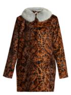 Shrimps Papa Puss Leopard-print Faux-fur Coat