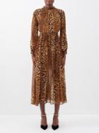 Carolina Herrera - Leopard-print Chiffon Dress - Womens - Multi Leopard