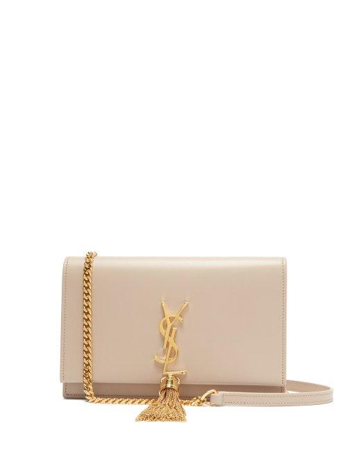 Matchesfashion.com Saint Laurent - Kate Mini Monogram Leather Cross Body Bag - Womens - Beige