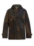 By Walid Patchwork-linen Hooded Parka