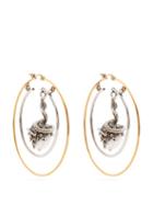 Matchesfashion.com Alexander Mcqueen - Faux Pearl Drop Hoop Earrings - Womens - Gold